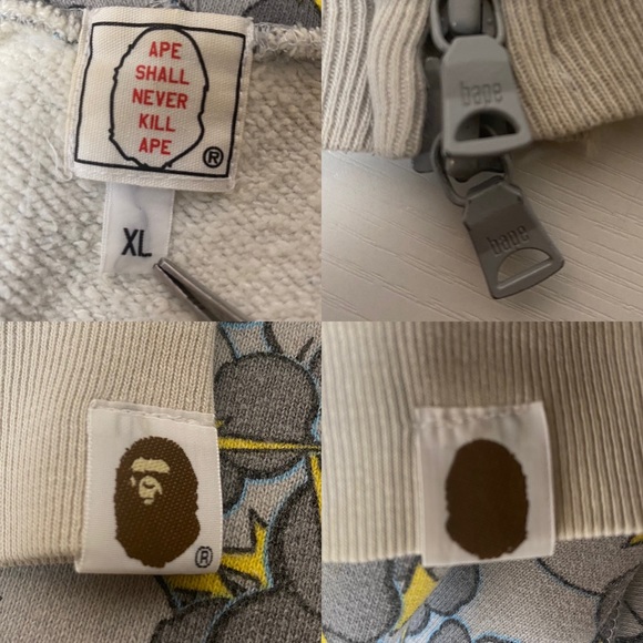 A Bathing Ape Bape Kaws Bapesta Skullsta Star Lightning Men’s XL Hoodie (Rare!) - Picture 11 of 12